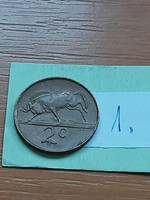 South Africa 2 cents 1983 bronze, wildebeest 1