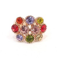 Fashionable colored crystal ring
