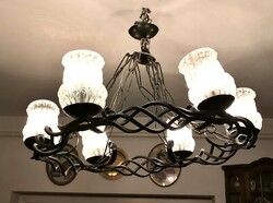 Six-burner wrought iron lamp for sale