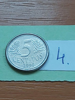 Brazil brasil 5 centavos 1994 stainless steel 4