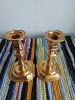 Pair of retro copper-coated metal candle holders, German, 18 cm for sale!