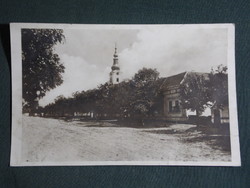 Képeslap, Postcard, Diósviszló, Református templom és iskola, utca, , 1941
