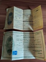 2  db Első Erdélyi Általános Biztosító Rt. Nagyvárad (Oradea) díjnyugta egyben, 1936 és 1937