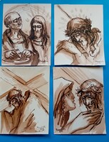 József Przudzik (1926-1919): Jesus' way of the cross with 14 stations 14 pictures