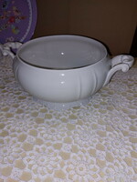 Zsolnay white porcelain soup bowl, without lid