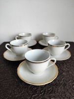 Elegantly commercial gold contoured porcelain coffee set for 5 people