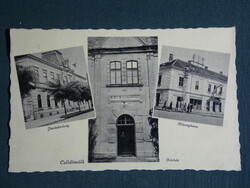 Képeslap, Postcard, Celldömölk, mozaik részletek,járásbíróság,kórház,községháza, 1941
