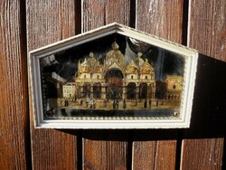 Old mirror painting Venice-Szent Mark Square