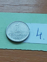 Brazil brasil 1 centavo 1967 stainless steel 4