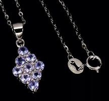 925 sterling silver pendant with natural tanzanite gemstone