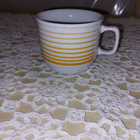 Zsolnay porcelán, sárga csíkos csésze, bögre