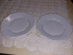 Zsolnay white 2 flat plates, 1 cake plate