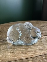 Old glass rabbit figure