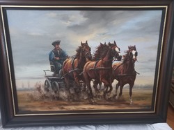 Tibor Bán - on the way home oil on canvas 50x70