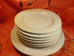 Gyönyörű olasz dombor gyümölcs mintás porcelán tányér, 6+1 darab
