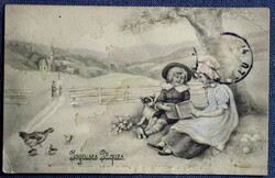 Antique vk vienne graphic greeting Easter card