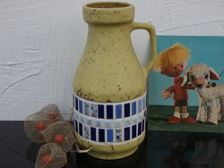 Sawa beige vintage ceramic vase 1960s West German ceramic vase, marked: 348-20