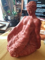 Tóth vali sitting nude female ceramic statue with picture gallery