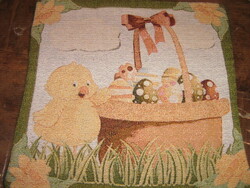 Beautiful Easter machine tapestry woven decorative pillow