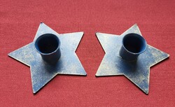 2 pcs metal candle holder Advent Christmas accessory decoration ornament star shape