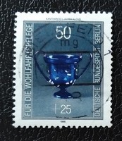 Bb765p / Germany - berlin 1986 valuable glass objects stamp series 50+25 pf value stamped