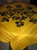 Beautiful vintage black rose tablecloth