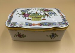Colorful bonbonnier with Indian flower basket pattern from Herend