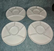 Osztott porcelán tányér készlet, 4 db egyben, átm. 22 cm (A11)
