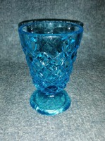 Kék üveg talpas pohár (A11)