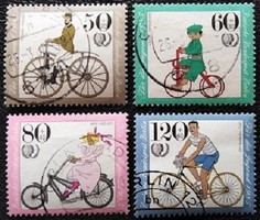 Bb735-8p / germany - berlin 1985 youth - history of the bicycle stamp series stamped