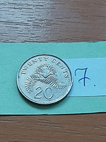 Singapore 20 cents 1986 copper-nickel, calliandra surinamensis 7