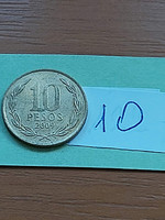 Chile 10 pesos 2009 nickel-brass bernardo o'higgins 10