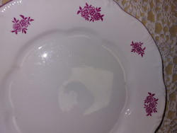 Zsolnay pink floral porcelain flat plate