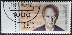Bb750szp / germany - berlin 1986 wilhelm furtwängler - conductor stamp stamped arch edge