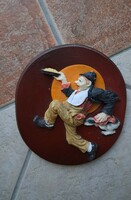 Burlesque-style vintage wall picture with a convex figure