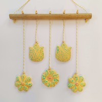 Ceramic wall decoration - yellow