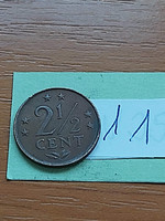 Netherlands Antilles 2 -1/2 cents 1973 bronze, Queen Juliana 11