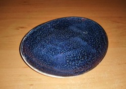 Hollóházi porcelán lüszteres lila gyűrűtartó tálka - 10,5*12 cm (25/d)