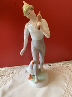 Hollóházi goose matyi porcelain statue