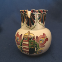 Emil Fischer Budapest - white glazed hard ceramic jug (damaged)