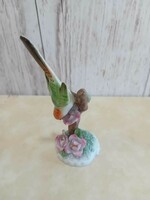 Nagyon ritka Herendi porcelán mini madár virágokkal figura
