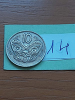 New Zealand new zealand 10 cents 1977 Maori mask, copper-nickel, ii. Elizabeth 14