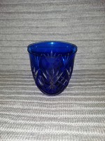 Polished blue glass cup (a1)