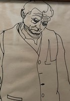 György Korga: my father. 1969. Pen drawing.
