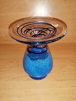Nagyon érdekes kék üveg váza (25/d)