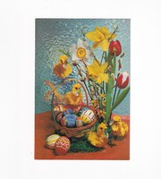 H:19 Húsvéti Üdvözlő képeslap Képzőművészeti postatiszta