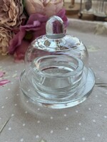 Small glass container with lid