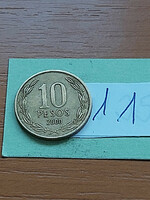 Chile 10 pesos 2000 nickel-brass bernardo o'higgins 11