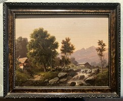 Ismeretlen Osztrák  festő festménye   olaj fa 18-19 század