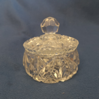 Thick glass sugar container with lid